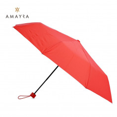 Paraguas corto manual Art. AMA 67.P6035.3 ROJO poliéster 100% liso c/ 8 varillas
