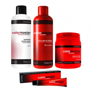 20 Tinturas Color Master+Agua+Shampoo Acido+Mascara-Fidelite
