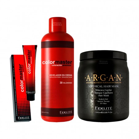 12 Tinturas Color Master + 1 Oxidante x 900ml + 1 Mascara Argan 1 kg - Fidelite