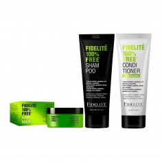 Shampoo 230 ml. + Acondicionador 230 ml. + Mascara 250 gr. - linea Free - Fidelite